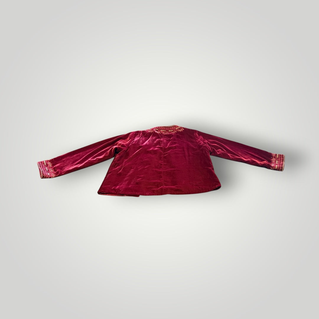 Qaliy Embroidered Velvet Jacket Size Medium