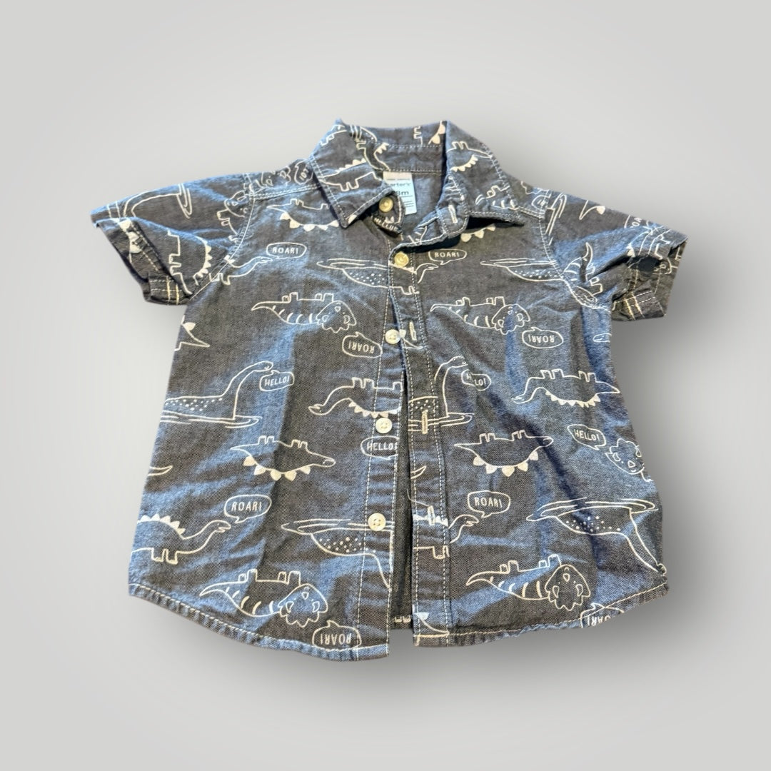 Carter's Toddler Boys Dinosauar Collar Shirt Size 18mo