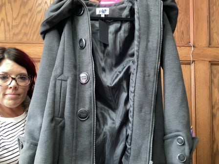 Grey coat Women-Outerwear, Medium