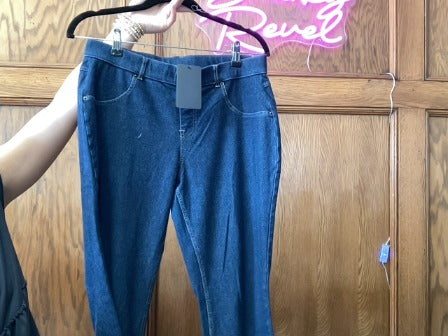 Dark Denim Hue Women-Bottoms, Large