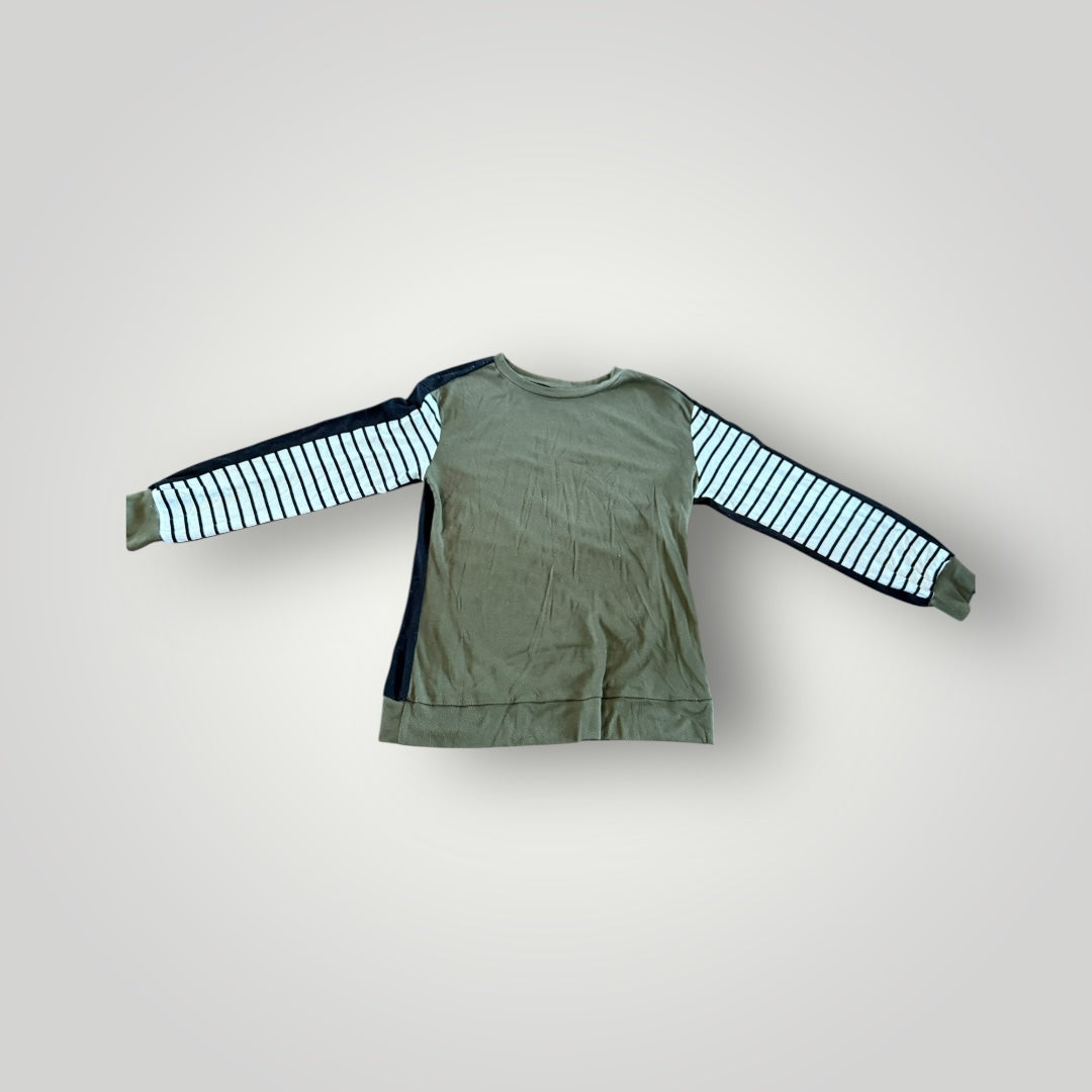 Olive & Stripe Long Sleeve Top Size Small