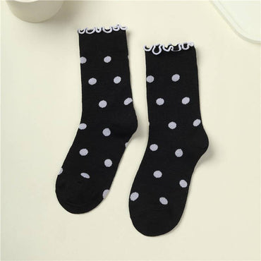 Ruffled Polka Dot Crew Socks | 40S02090