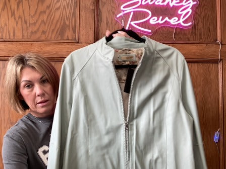 Mint Green Wilson Lether Women-Outerwear, XL