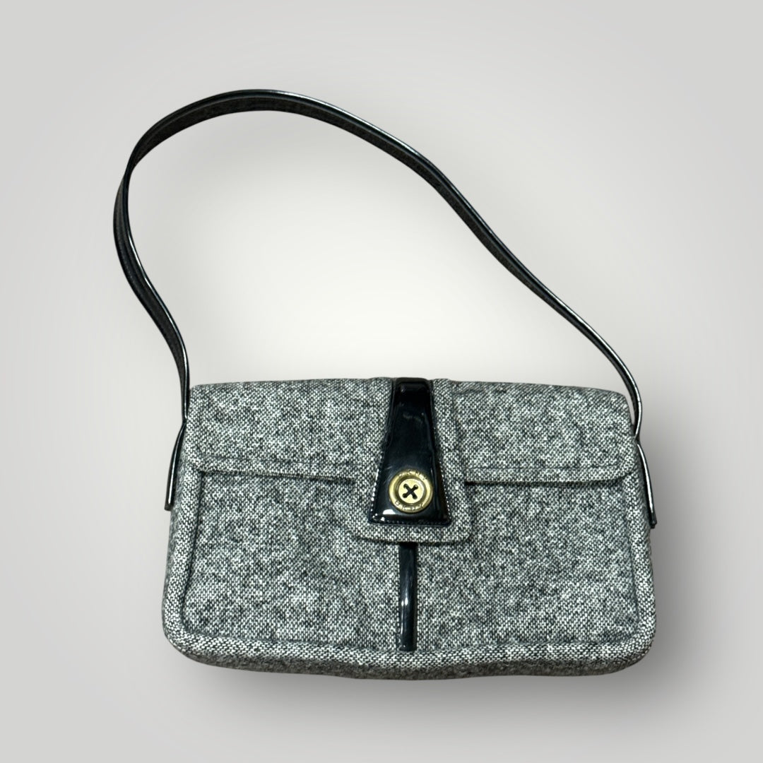 DKNY Tweed Shoulder Bag with Patent Trim