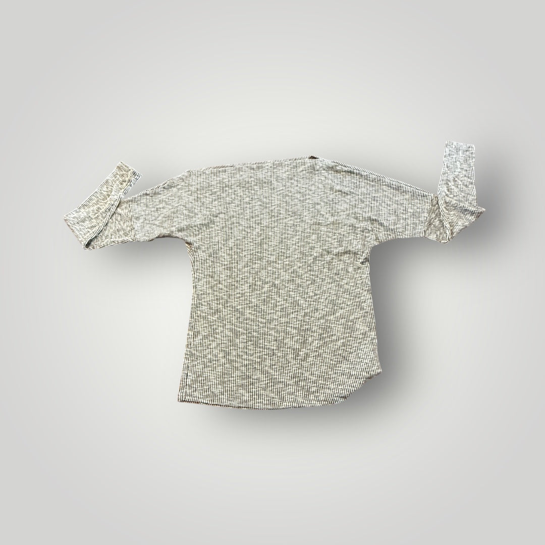 Express Gray & White Micro-Stripe Long Sleeve Top Size Medium