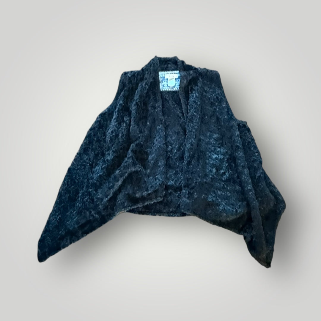 Esley Black Textured Open-Front Cardigan Size Small