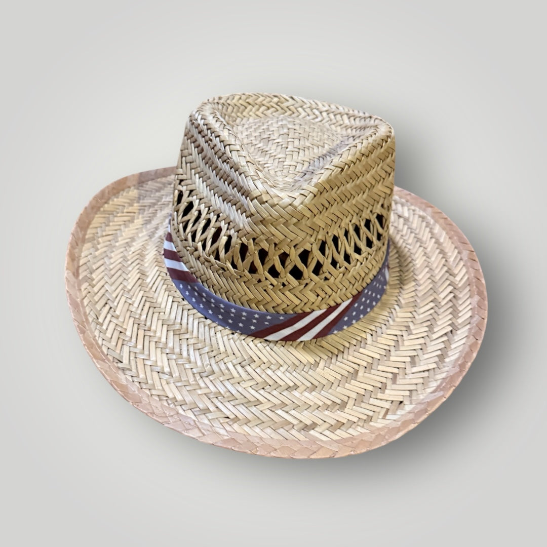 American Flag Straw Hat Size Small
