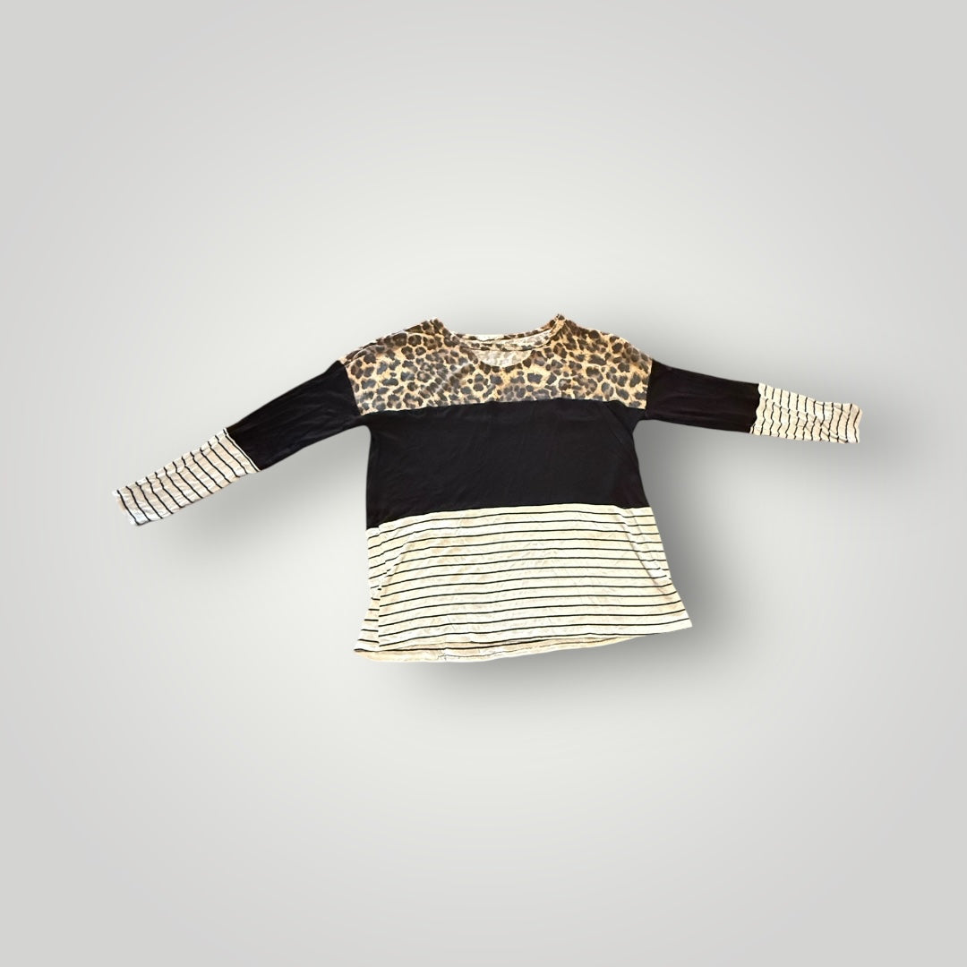 Bibi Mixed Print Long Sleeve Top Size Medium