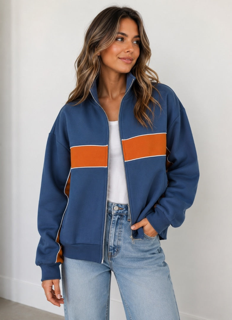 Navy/Brown Buttermelon Women-Outerwear, Medium