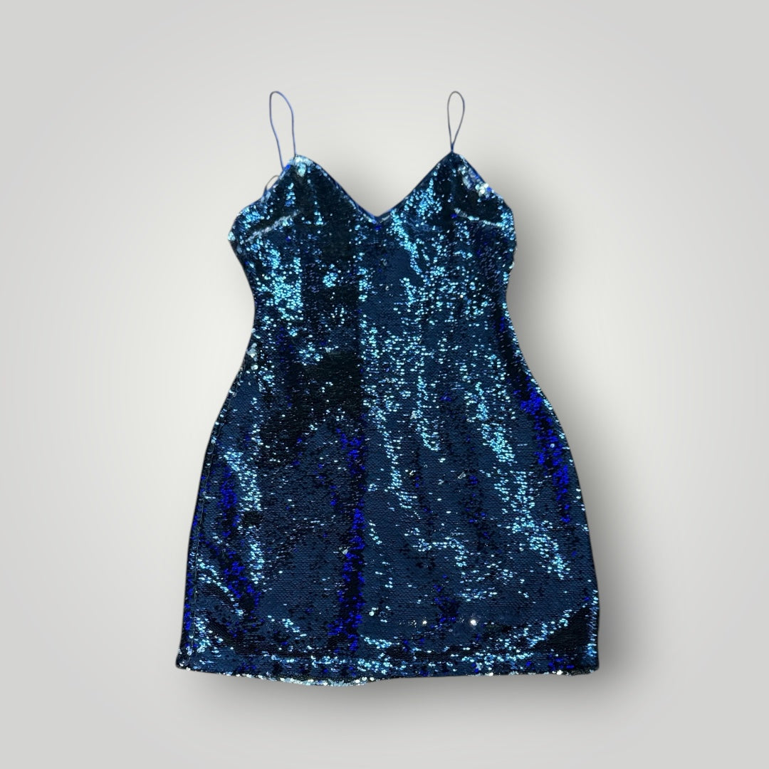 Honey Punch Blue Sequin Dress Size Medium