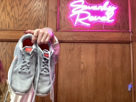 Grey/Orange Nike Women-Shoes, 8.5