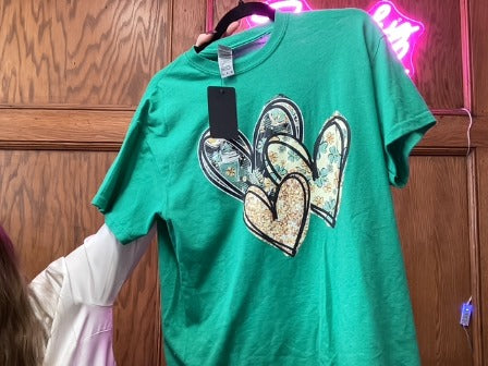 Green Gildan Women-Tops, Medium