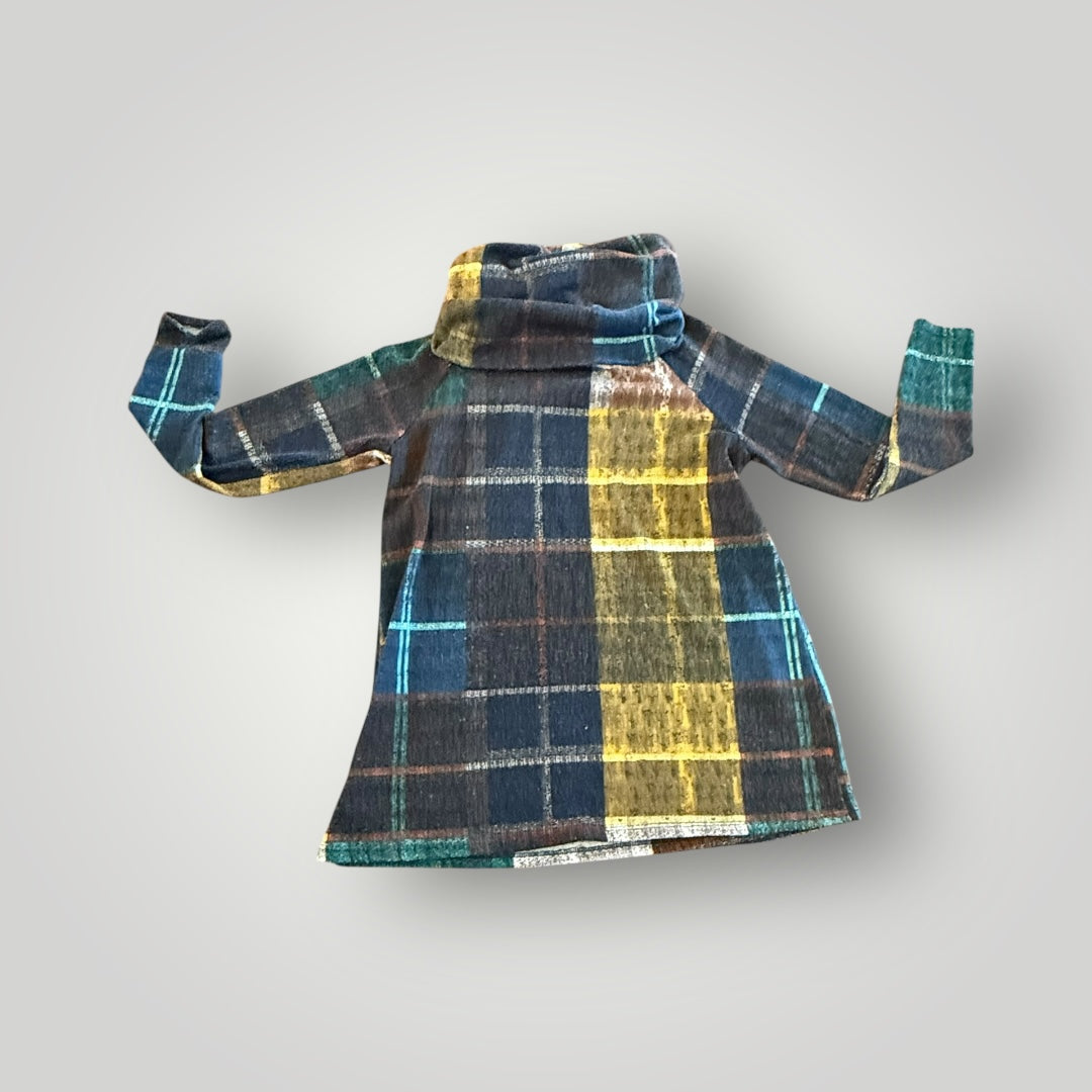 Lovely Melody Plaid Cowl Neck Tunic Size Medium
