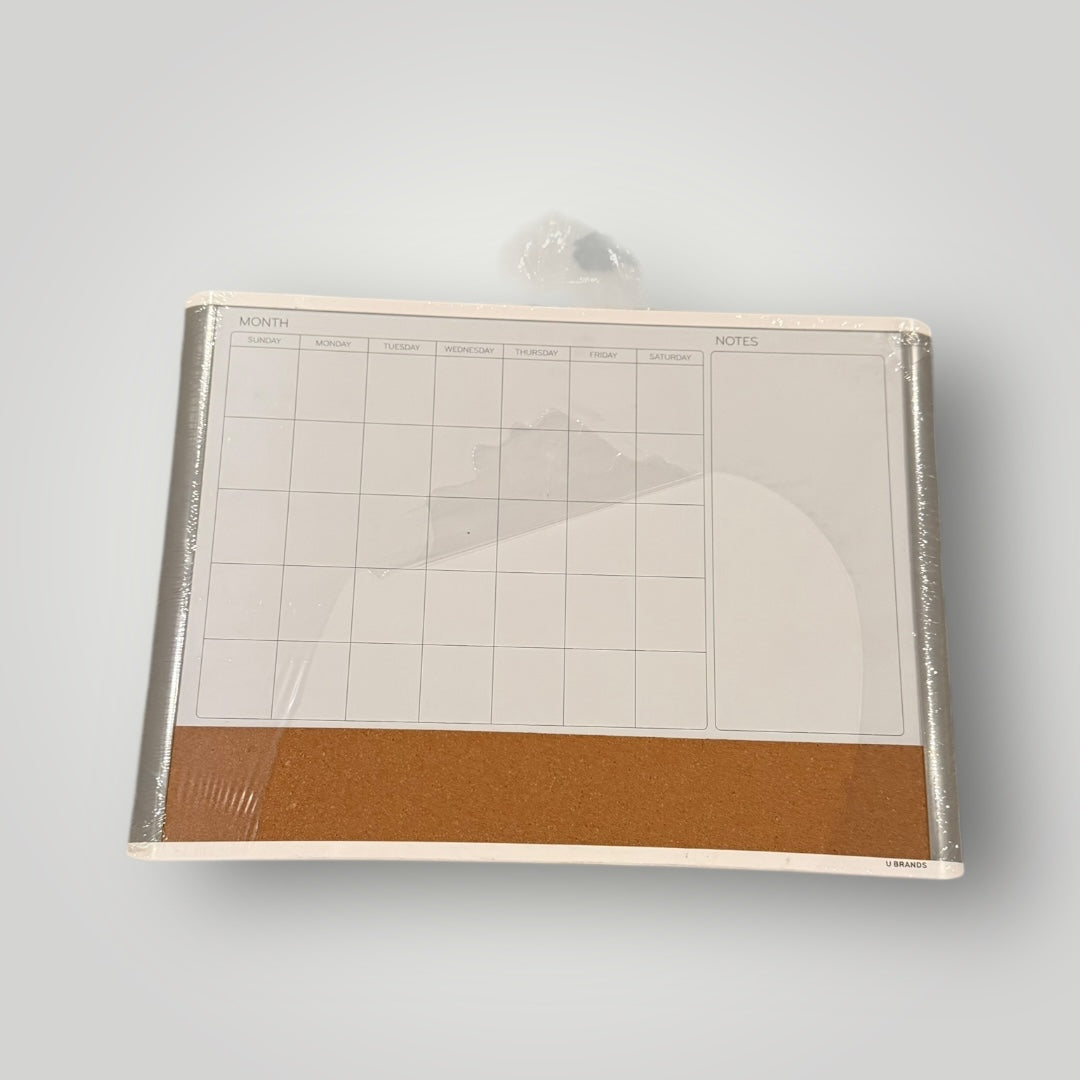 NEW Dry-Erase Monthly Wall Calendar with Cork Strip
