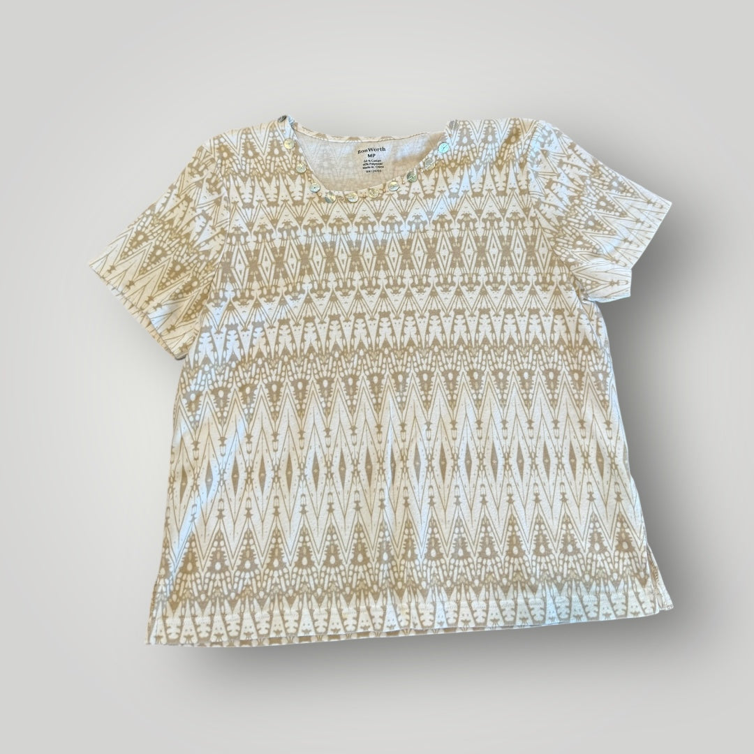 BonWorth Tribal Print Embellished Tee Petite Medium
