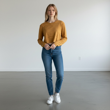Double Zero Burnt Orange Crop Top