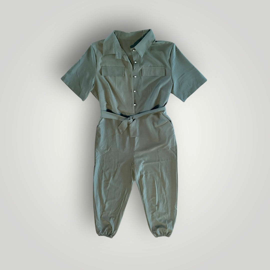 Utility Style Olive Green Jumpsuit Size XL