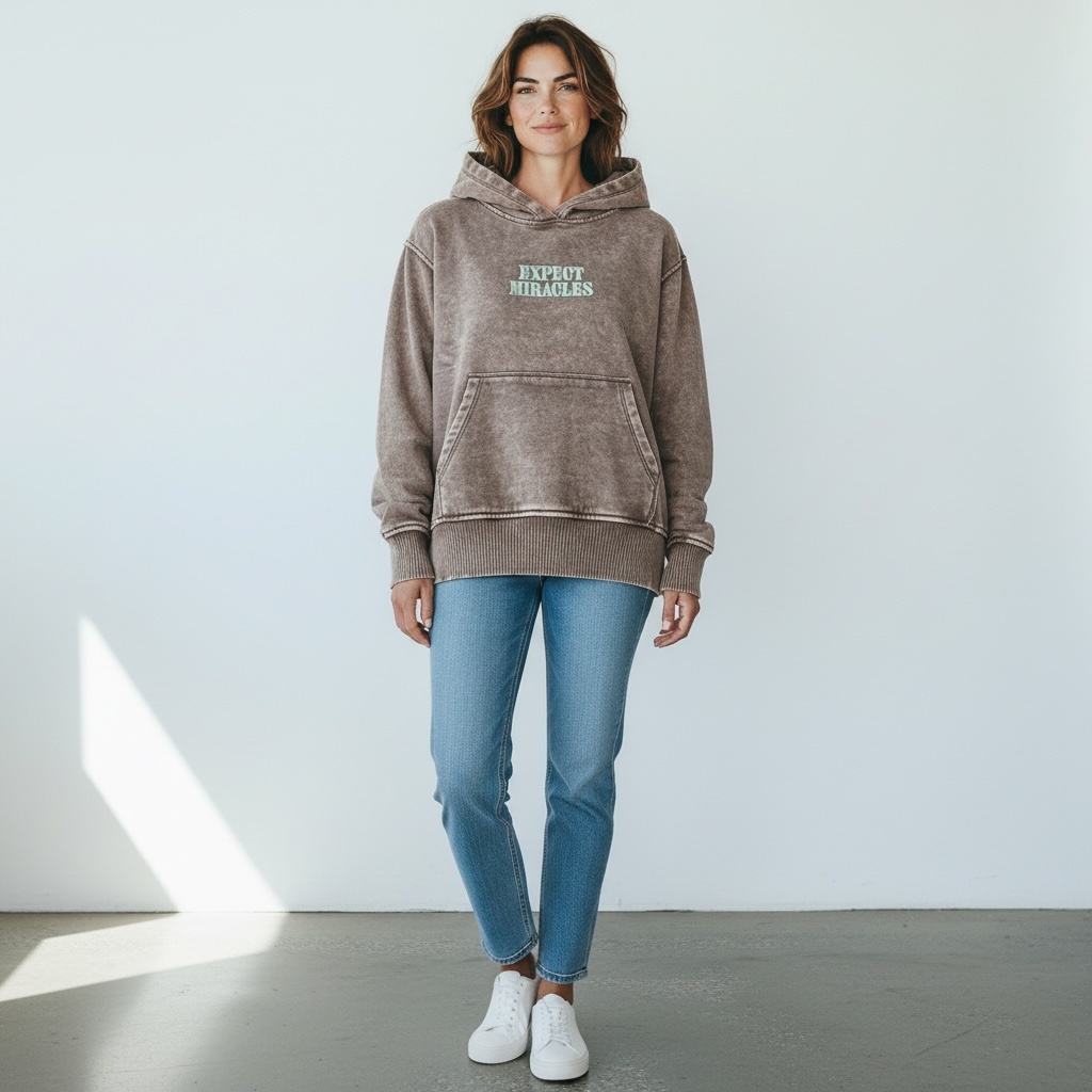 Zenana “Expect Miracles” Mineral Wash Hoodie