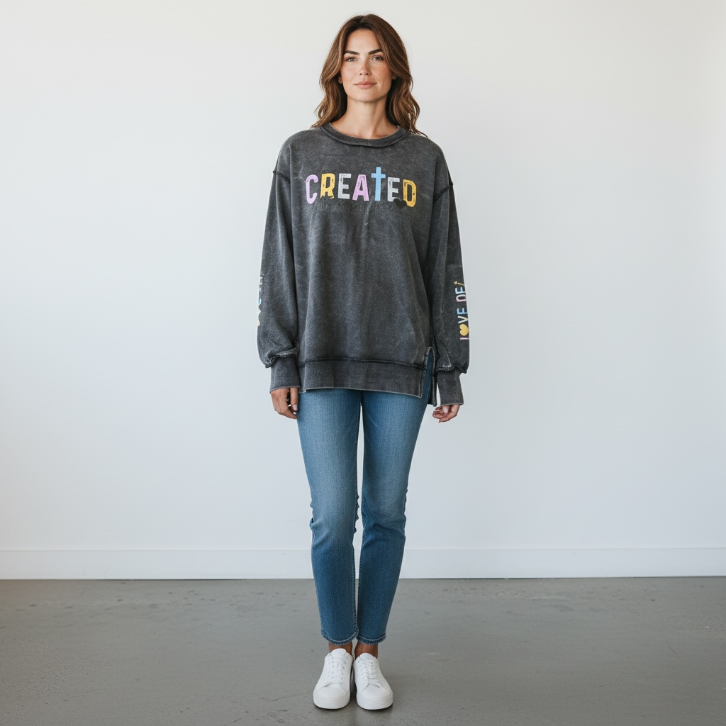 Created With a Purpose Graphic Sweatshirt