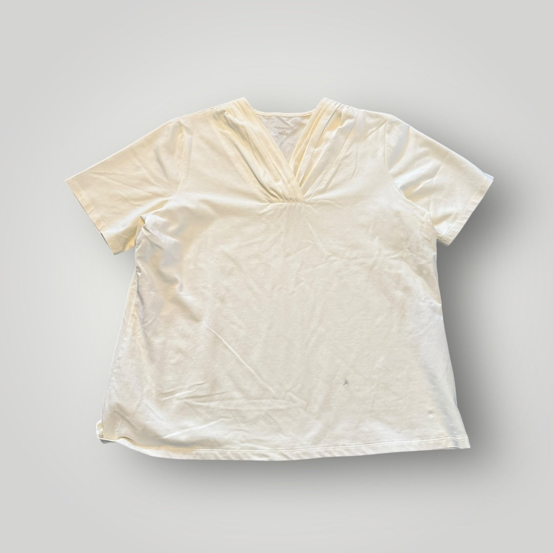 Allison Daley Pleated V-Neck Top Size Large