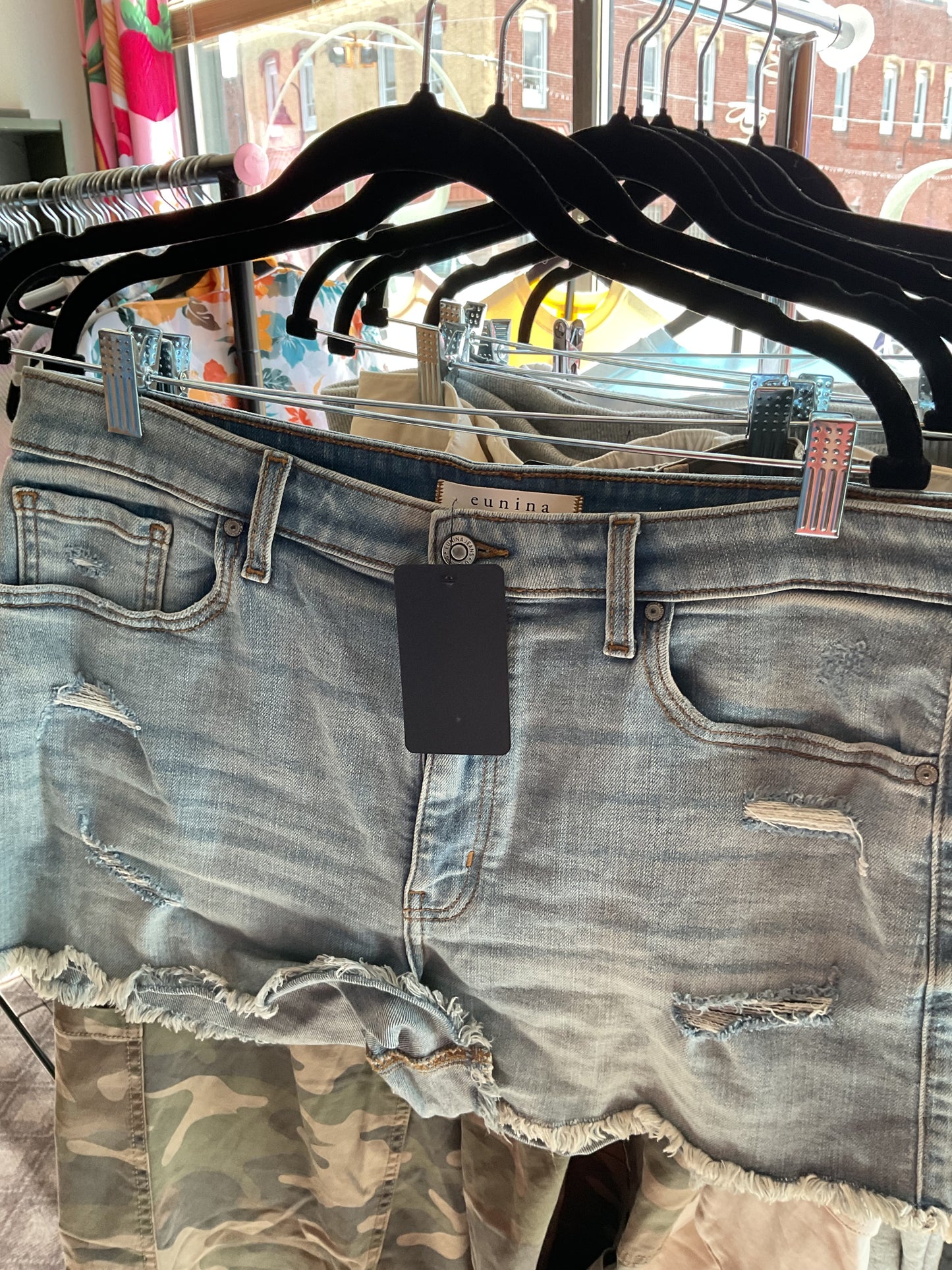 Denim eunina jean shorts, Large