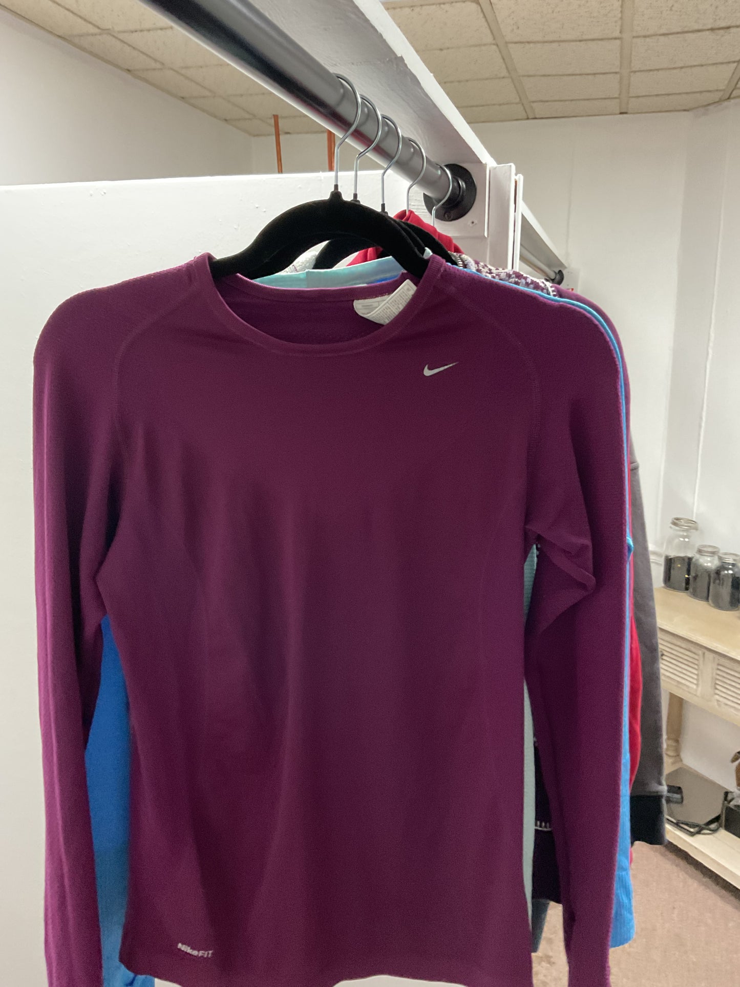 Purple Nike Dri Fit Long Sleeve Top, Medium