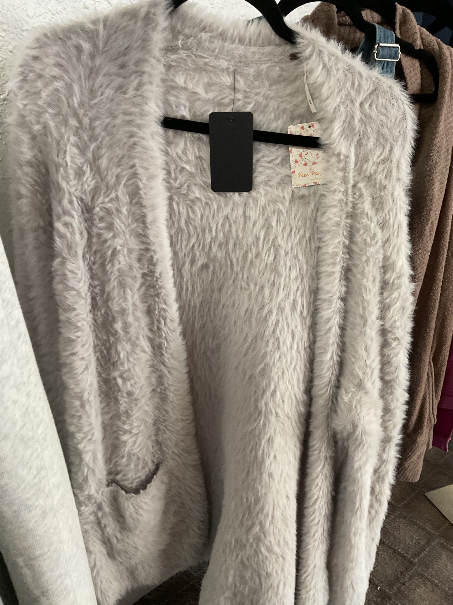 Grey Free People Women-Cardigans/Kimono, m