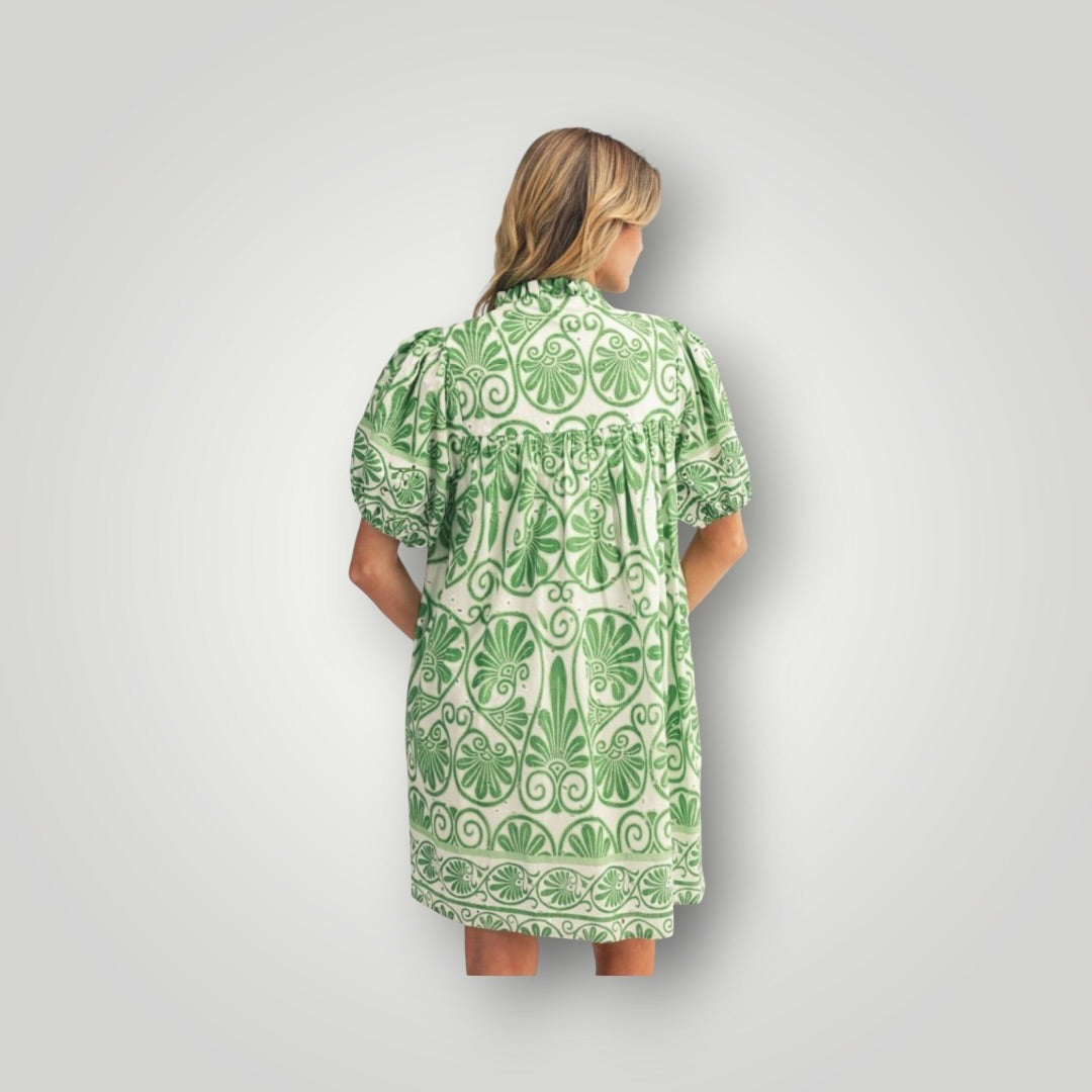 Mint green Jodifl Boho Floral Eyelet Babydoll Dress – Green Women-Dresses/Rompers, S
