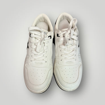 Black/White/Gold Vintage Havana Star Accent Low-Top Sneakers, 10