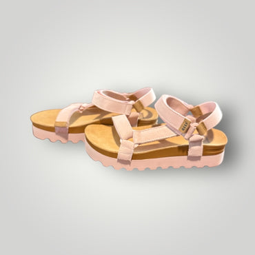 Blush Pink / Tan Reef Platform Sandals, 7