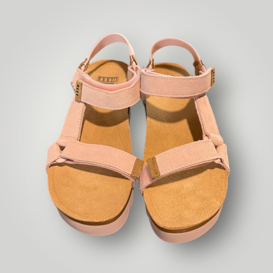 Blush Pink / Tan Reef Platform Sandals, 7