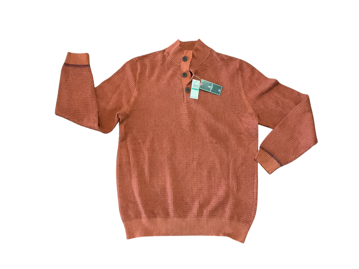 G.H. Bass & Co. Rust Button-Collar Knit Sweater Size Large