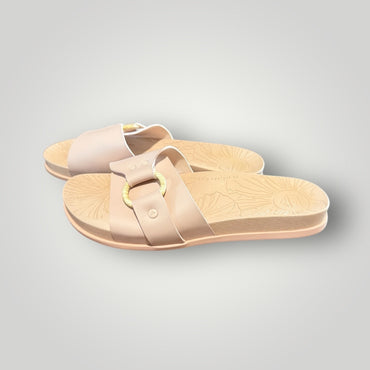Blush Reef Buckle Slide Sandals, 7