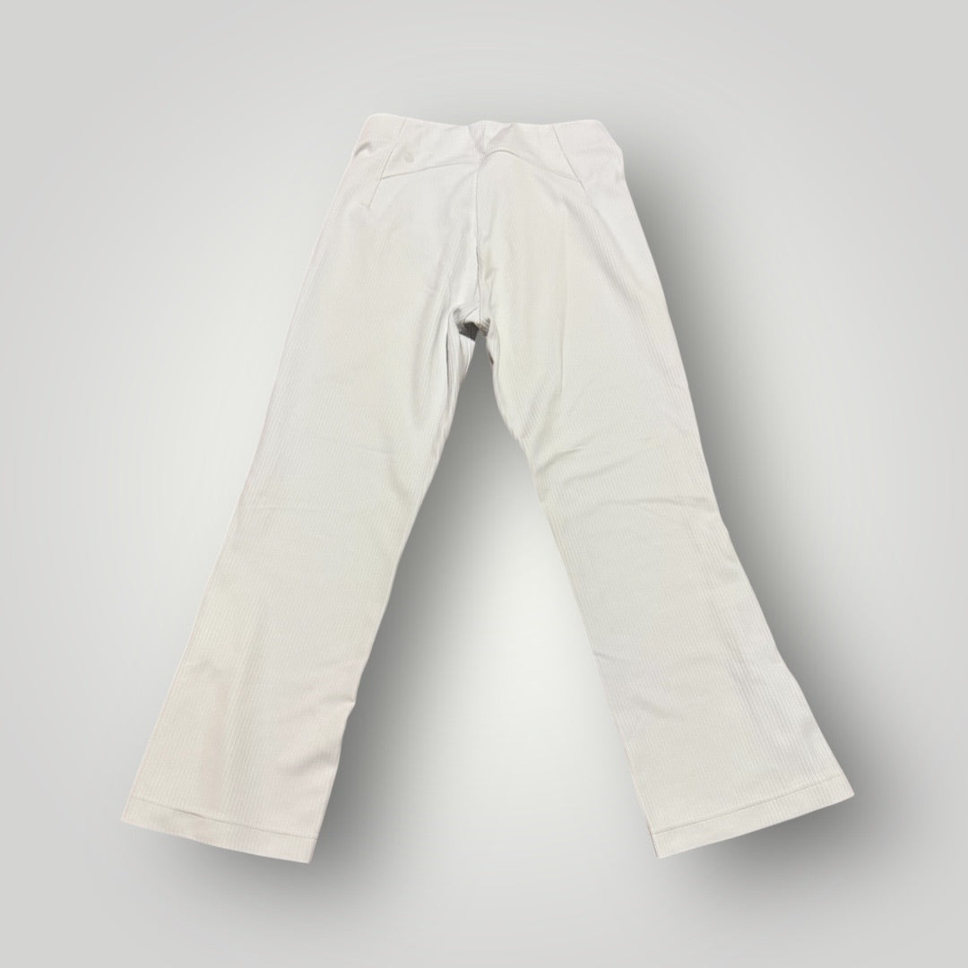 White Lululemon Ribbed Zip-Hem Pants, 8