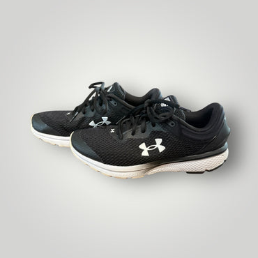 Black/White Under Armour Charged Escape Running Shoes, 6.5