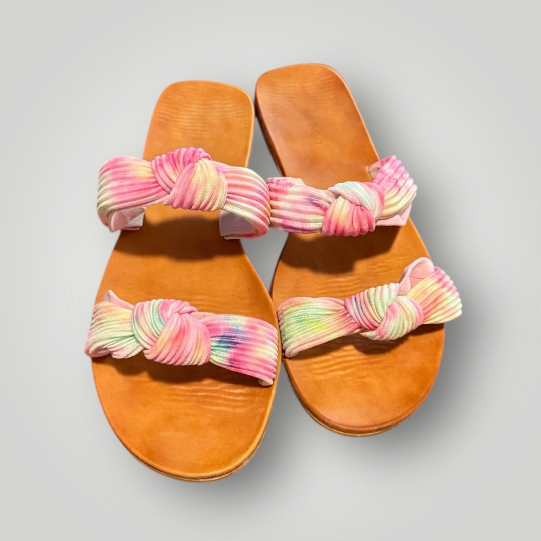 Pastel Bamboo Knot Slide Sandals, 6.5