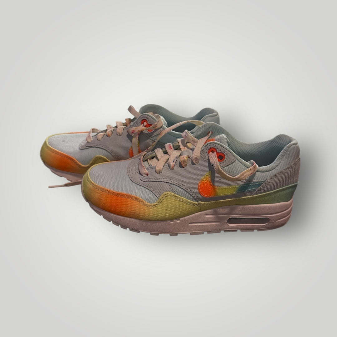 Baby blue with pastel yellow & orange accents Nike Air Max Sneakers (Baby Blue Colorway), 6.5