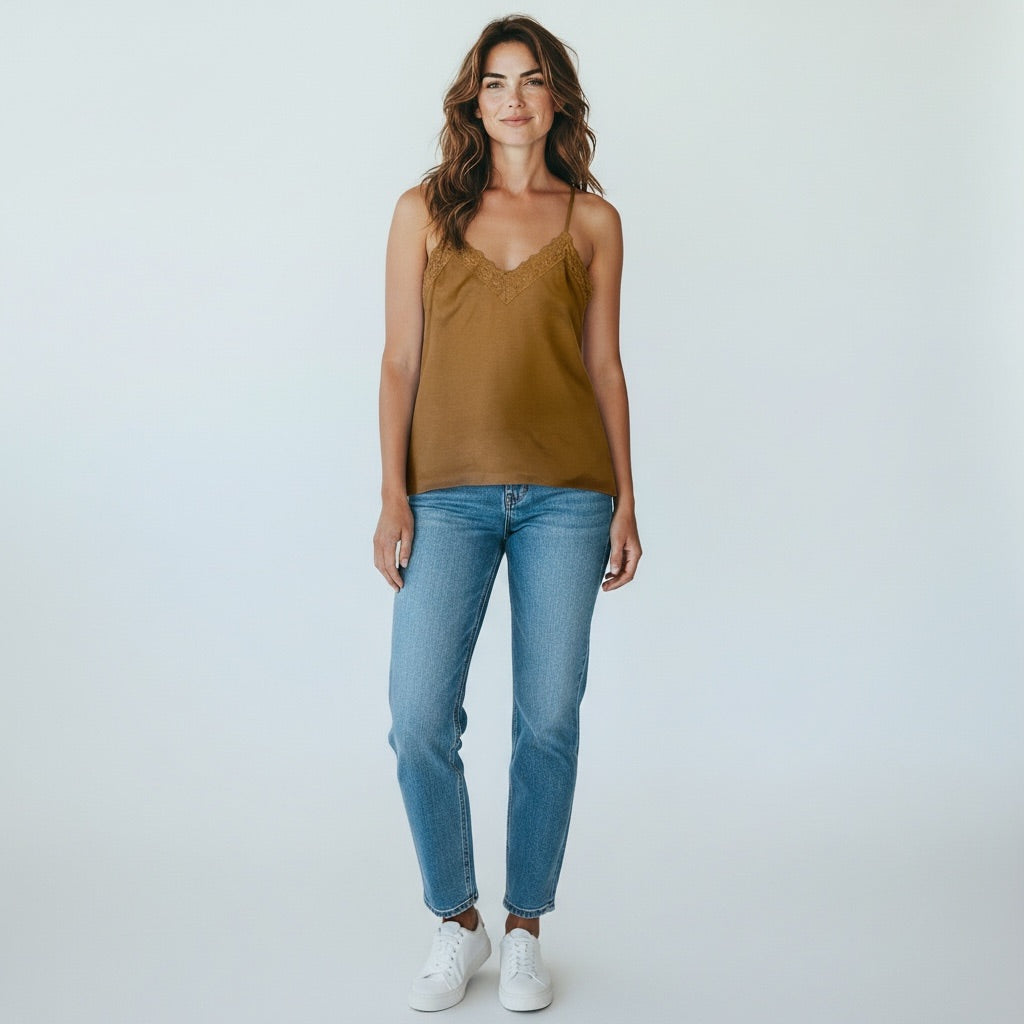 Mustard Brown Mustard Seed Women-Tops, Medium