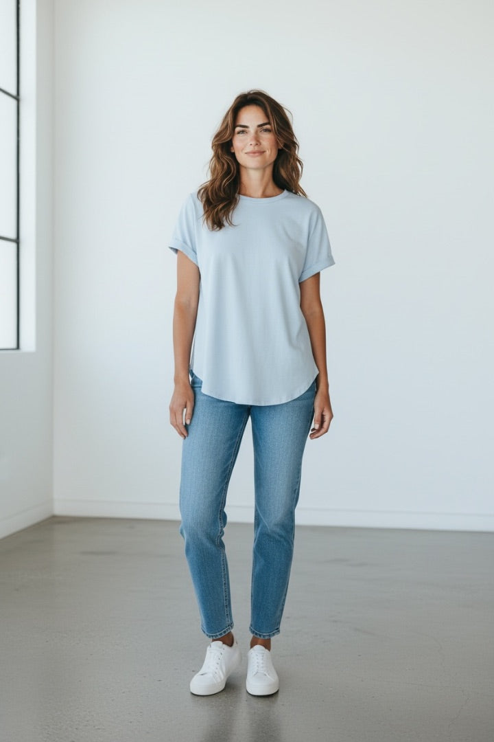 Baby Blue Staccato Women-Tops, Small
