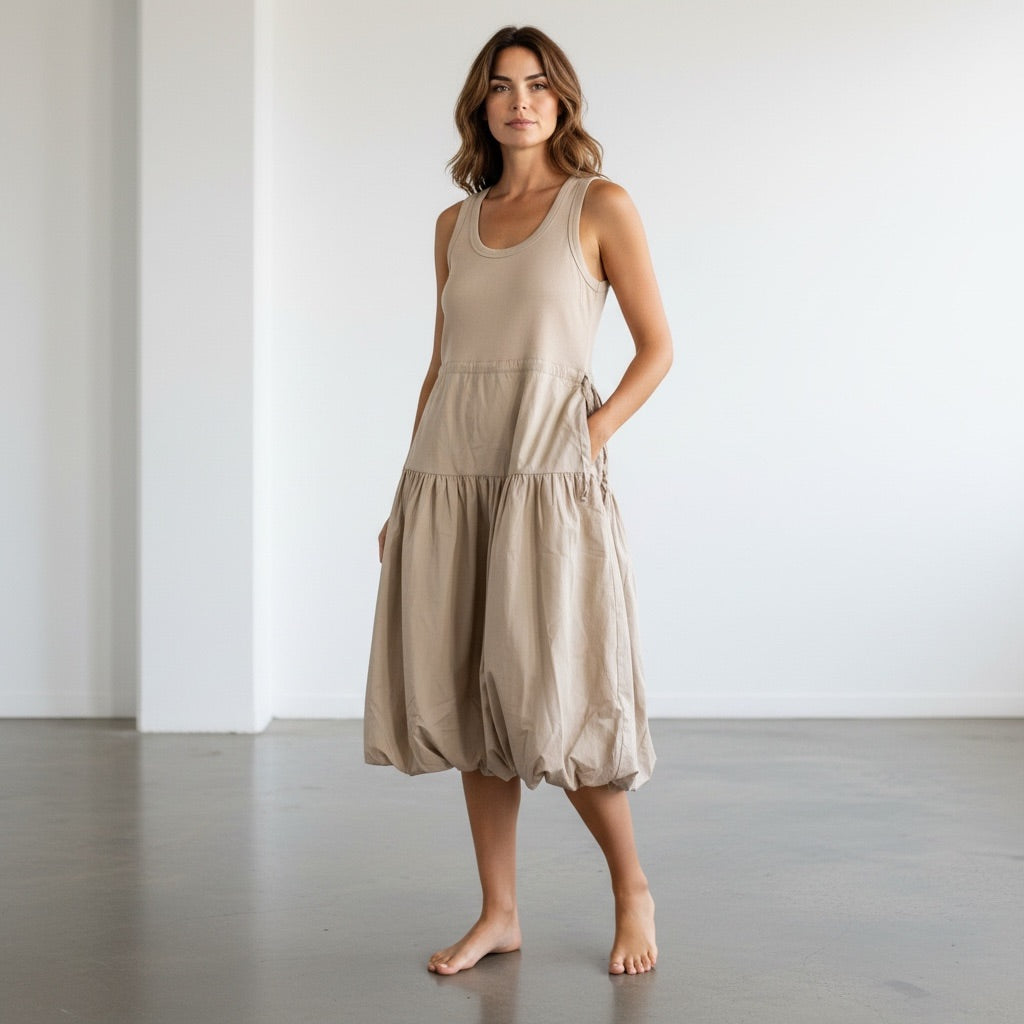Taupe/Beige Periwinkle Collection Women-Dresses/Rompers, Small