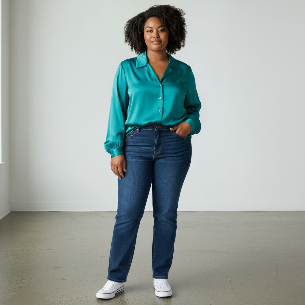 Emerald Green Anna and Frank Women-Tops, Large