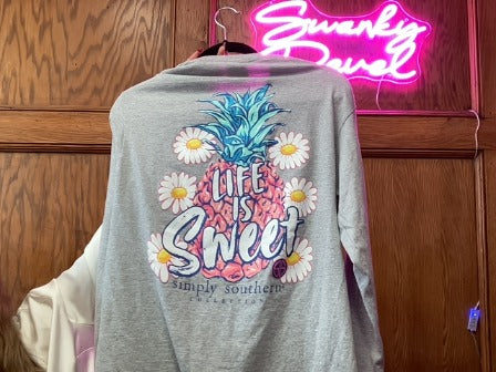 Grey Simply Southern Women-Tops, Medium