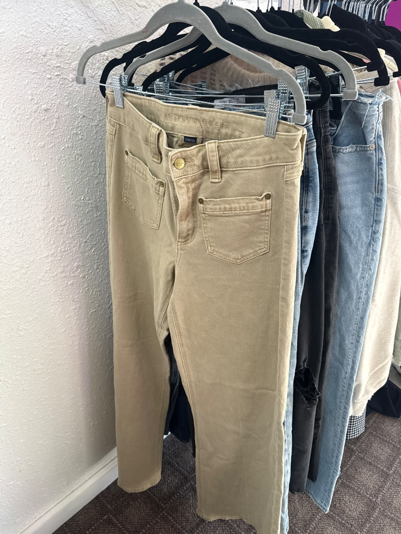 Tan American Eagle Women-Bottoms, 4