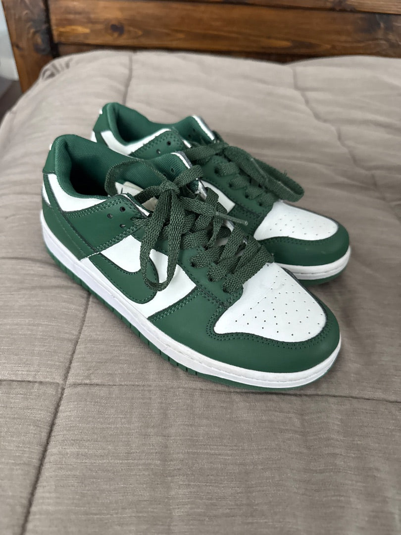 Green/White Nike Women-Shoes, 7