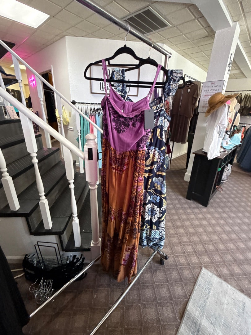 Multi Purple/Tan Free People Women-Dresses/Rompers, Large