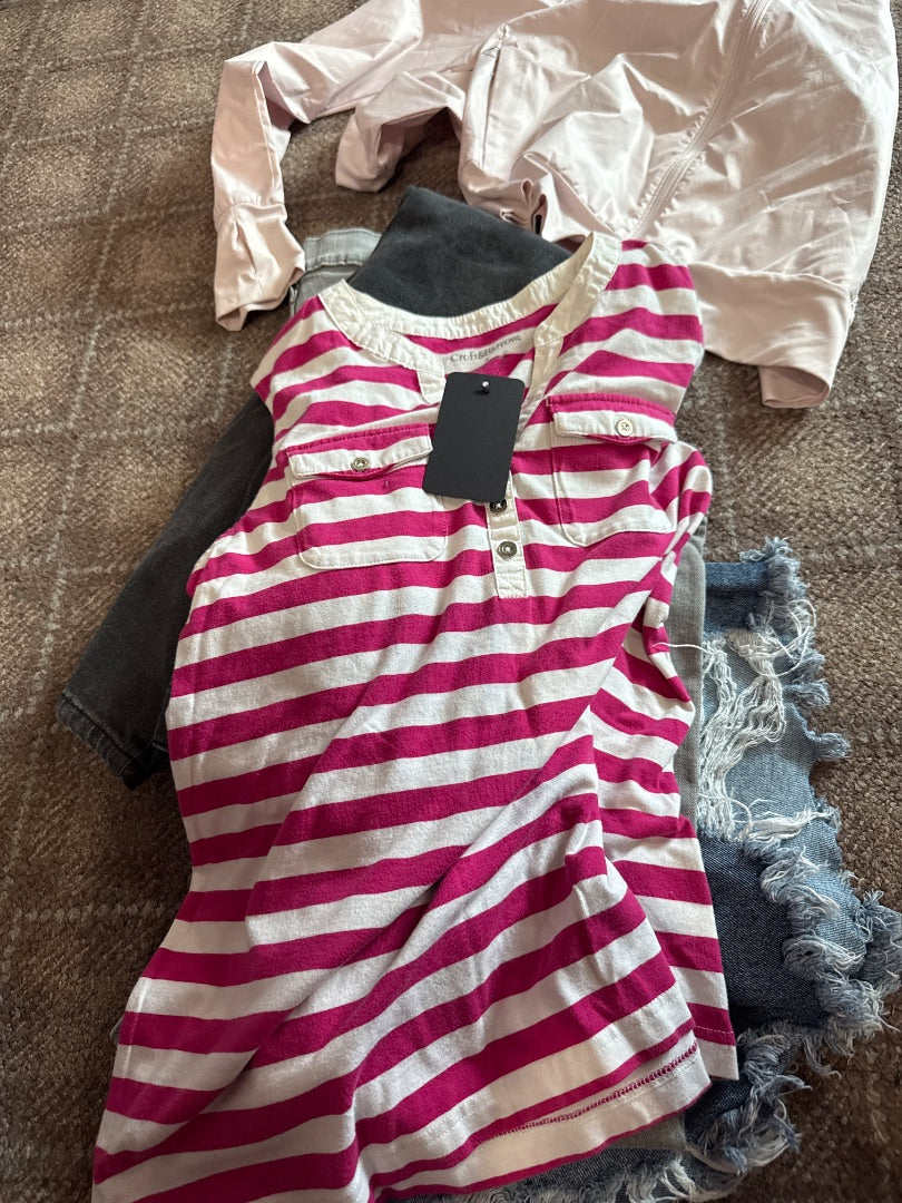 Pink/White Croft & Barrow Women-Tops, Small
