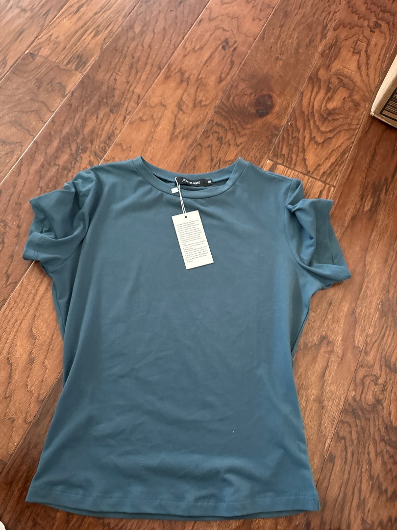 Teal Automet Women-Tops, Medium