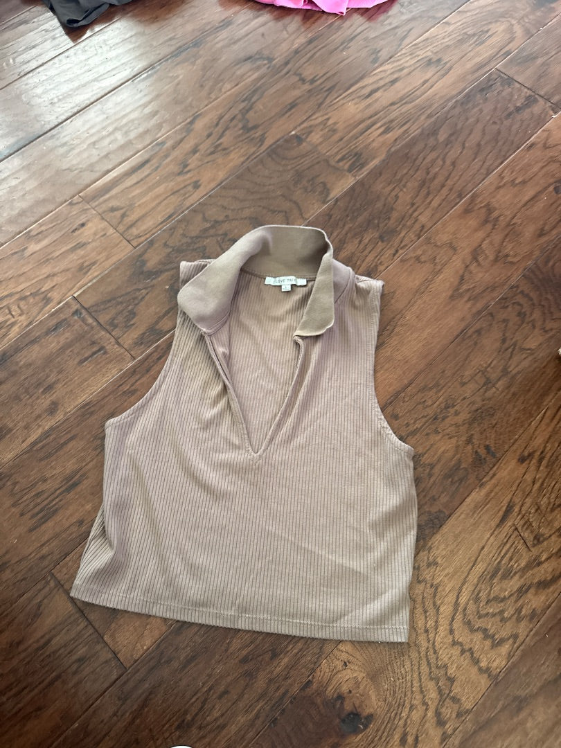 Brown Love tree Women-Tops, Large