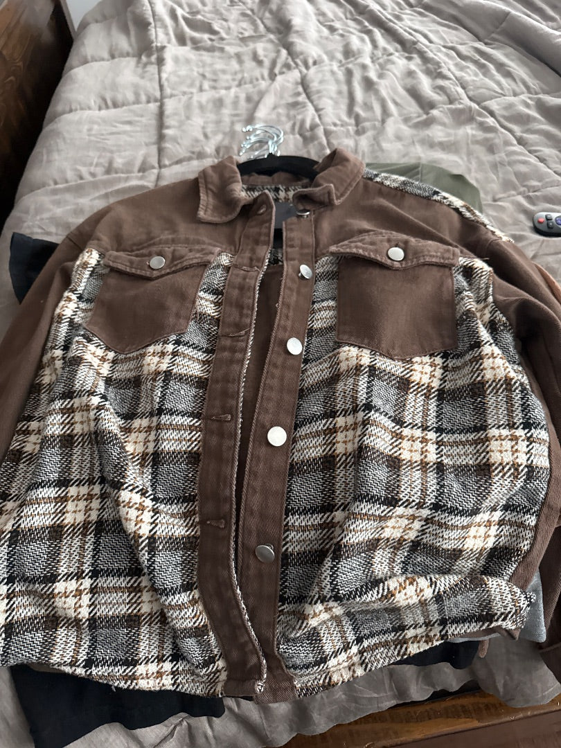 Brown/White/Black No Brand Women-Outerwear, Small