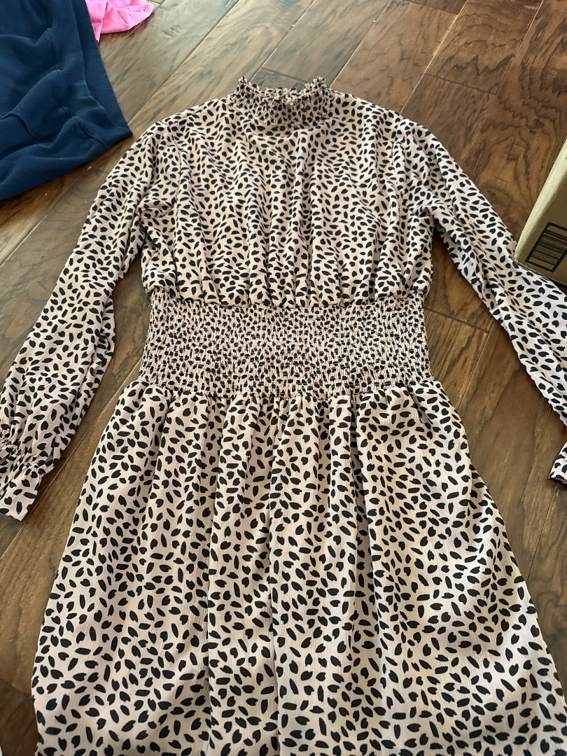 Leopard She + Sky Women-Dresses/Rompers, Large
